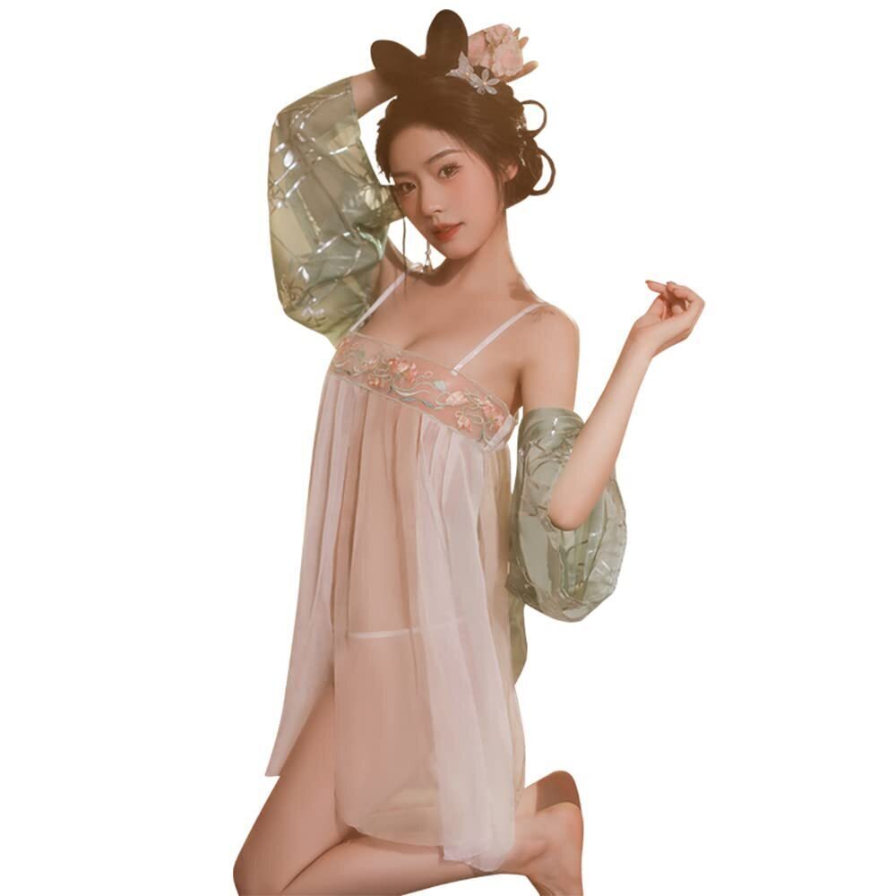 7062 Sexy Chinese Style Perspective Lingerie Cosplay Embroidered Hanfu